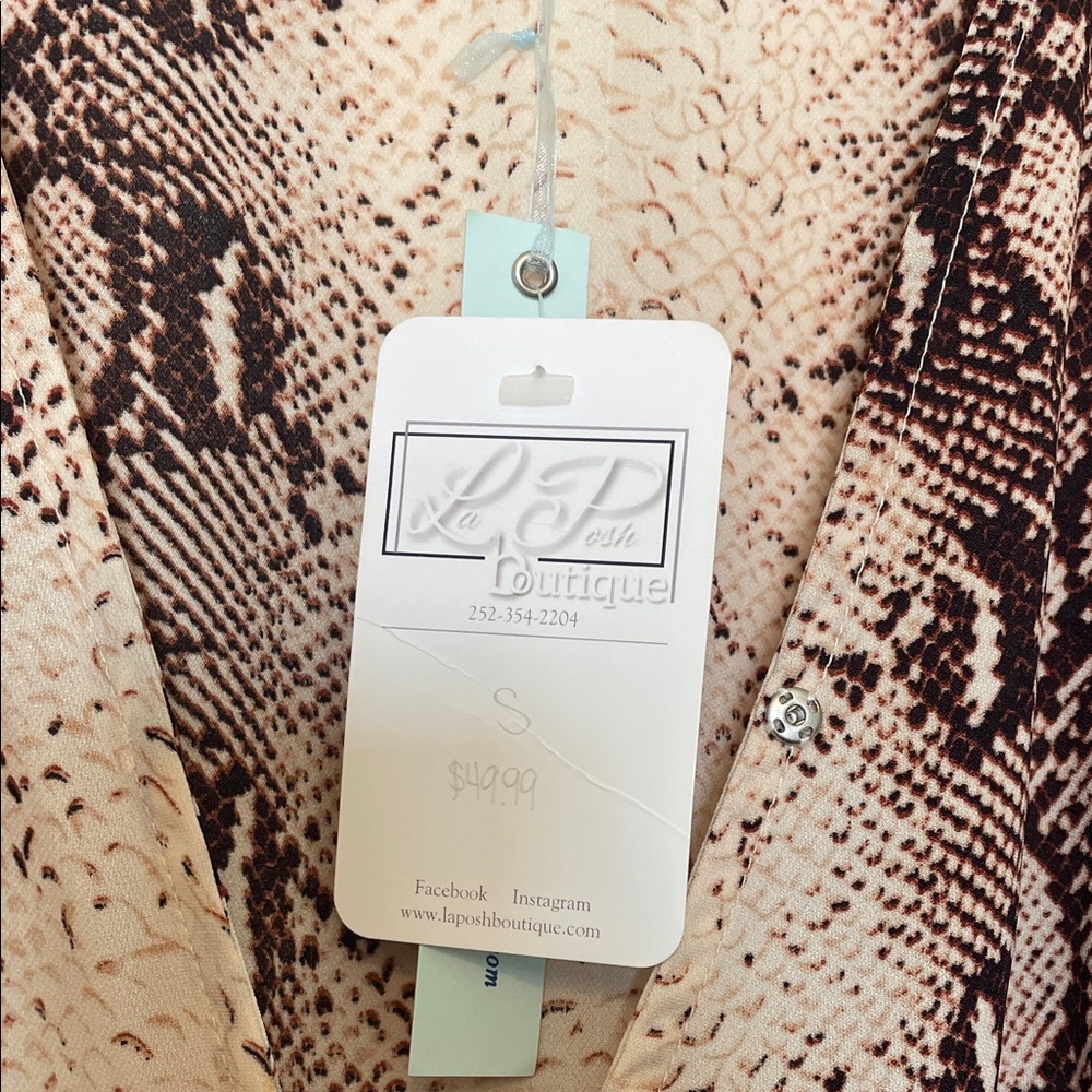 Snake Print Wrap Romper - Picture 2 of 3